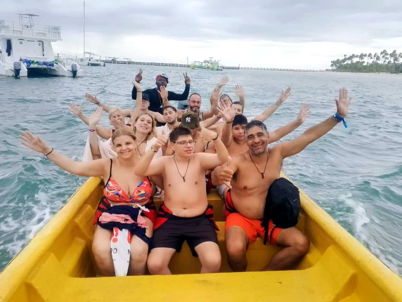Scuba Doo excursion group photo on deck, Punta Cana