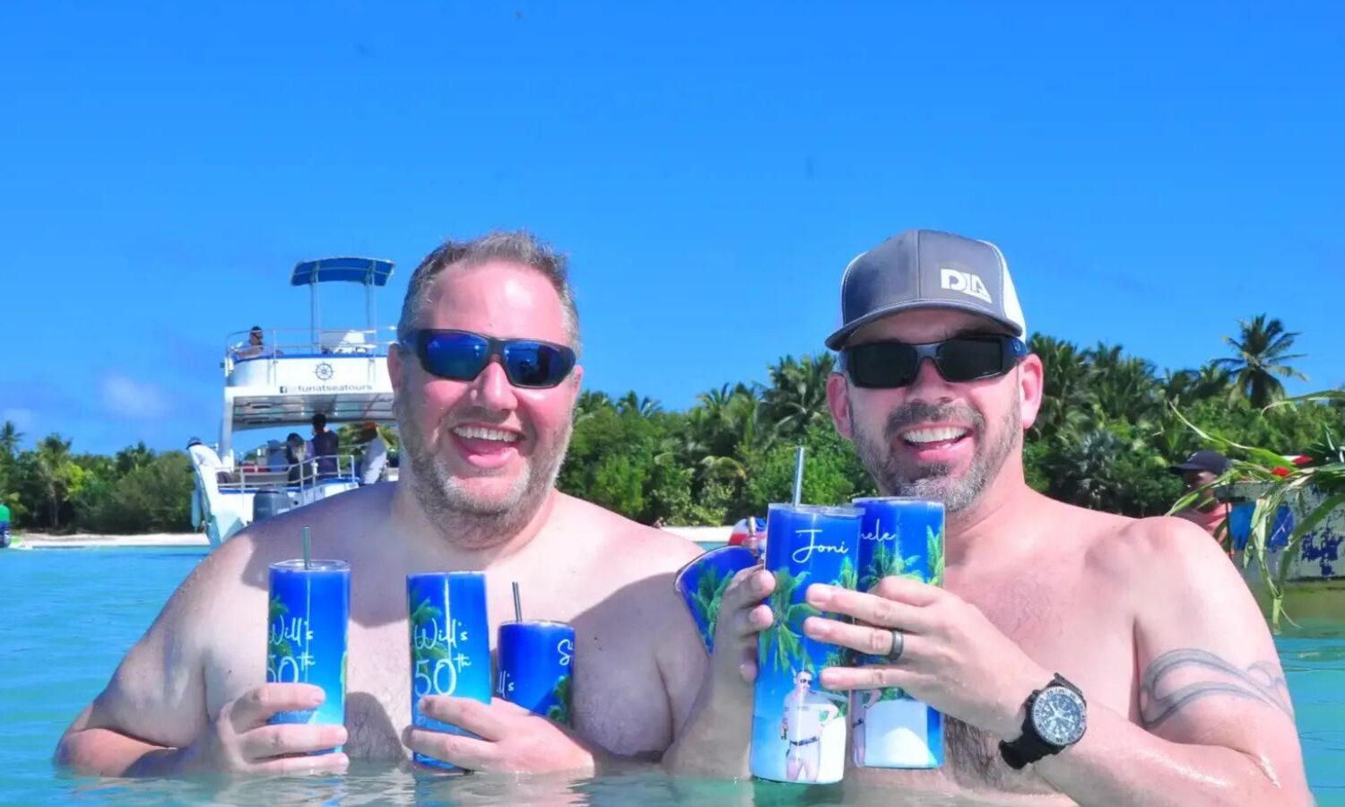 Catamaran tour Punta Cana turquoise water snorkeling stop